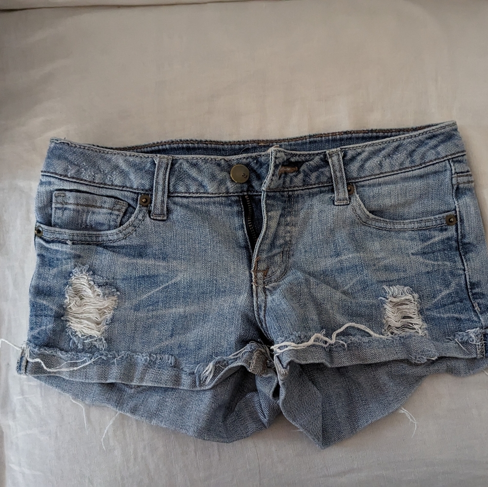 Distressed Denim Shorts